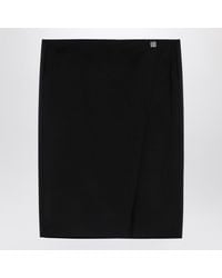 Givenchy - Wool Skirt With Metal Button 4G - Lyst