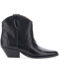 Isabel Marant - 'Dewina' Slip-On Ankle Boots With Low Block Heel - Lyst