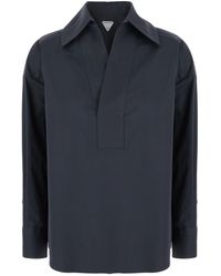 Bottega Veneta - Shirt With Deep Neckline On The Front And Long Sleeves - Lyst