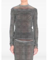 Jean Paul Gaultier - Mesh Top Double Layer Printed "Body Shadow" And "Prince Of Wales" - Lyst