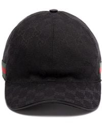 Gucci - Monogram-Pattern Striped-Trim Woven Cap - Lyst
