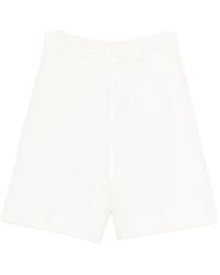 Max Mara - Cotton And Linen Blend Shorts - Lyst