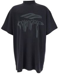 Tシャツ・カットソー BALENCIAGA Crinkled effect T-shirt Balenciaga Crinkled Effect T-shirt in Black for Men | Lyst