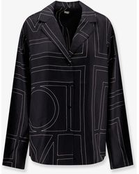 TOTEME - Silk Shirt With Monogram Logo Embroidery - Lyst