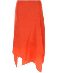 Fendi - Coral Silk Skirt - Lyst