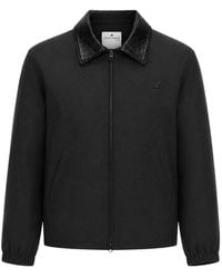 Courreges - Bomber Jacket With Vinyl Collar - Lyst