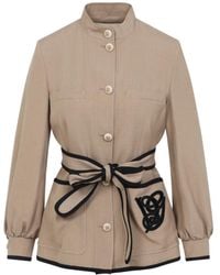 Valentino - Caban Embroidered Logo Vg Jacket - Lyst
