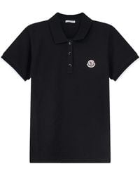 Moncler - Logo Shirt Collar Polo - Lyst