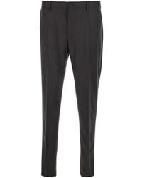 Dolce & Gabbana - Dark Tailored Trousers With Belt Loops And Back Patch Pockets - Lyst