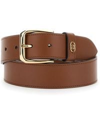 Gucci - Belt With Adjustable Buckle Cosure And Double G Logo Plaque On The Loop - Lyst