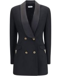 Versace - Wool Double Breasted Blazer - Lyst