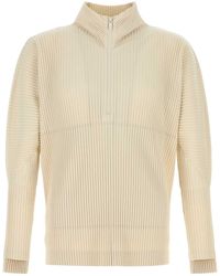 Homme Plissé Issey Miyake - Homme Plisse' Issey Miyake Sand Polyester Sweatshirt - Lyst