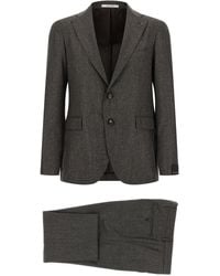 Tagliatore - Micro Houndstooth Pattern Wool Suit With Blazer And Tailored Pants - Lyst