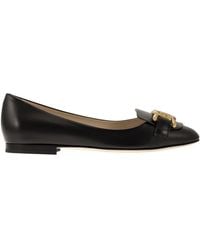 Tod's - Leather Ballerina With Accessory - Lyst