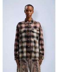 Palm Angels - Curved Logo Coated Checkshirt - Lyst