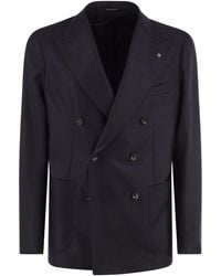 Tagliatore - Double-Breasted Virgin Wool And Cashmere Blazer - Lyst