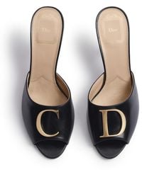 Dior - Lambskin Initials Heel Sandal - Lyst