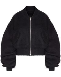 Rick Owens - Cropped Alpaca Wool Bomber Jacket With Zip - Lyst