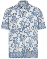 Etro - Oversized Cotton Muslin Shirt With Floral Paisley Pattern - Lyst
