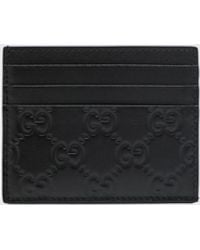 Gucci - Gg Emblem Embossed Leather Card Holder - Lyst