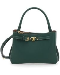 Tod's - 'T-String Small' Handbag With Adjustable And Removable Shoulder Strap And Buckled Belt Detail On The Front - Lyst