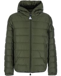 Moncler - 'Najan' Down Jacket With Fixed Hood And Logo Patch On The Sleeve - Lyst