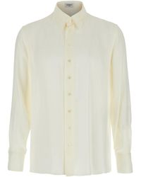 Saint Laurent - Shirt With Pointed Collar And Long Sleeves - Lyst