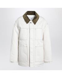 Ami Paris - Ivory Padded Worker Cotton Jacket - Lyst