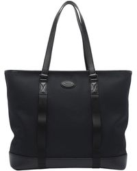 Tod's - Medium Fabric And Leather Shopping Bag With Logo - Lyst