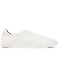 Giorgio Armani - Embossed Logo Leather Sneakers - Lyst