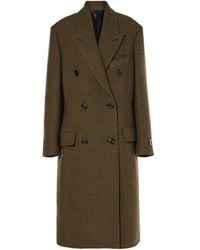 Acne Studios - Checked Double-Breasted Wool Blend Coat - Lyst
