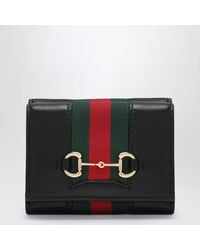 Gucci - Small Tri-Fold Horsebit Web Wallet - Lyst