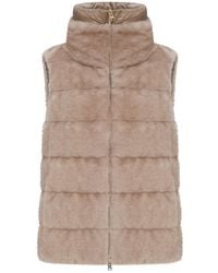 Herno - Eco-Fur Sleeveless Jacket With Zip - Lyst