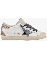 Golden Goose - Super-star Glittered Sneakers - Lyst
