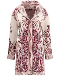 Etro - Wool And Cotton Maxi Cardigan - Lyst