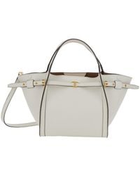Tod's - Medium Tote Bag With T Timeless Plaque On The Front And Adjustable And Removable Shoulder Strap - Lyst