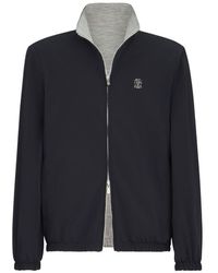 Brunello Cucinelli - Bonded-Nylon Reversible Outerwear Jacket With Logo - Lyst
