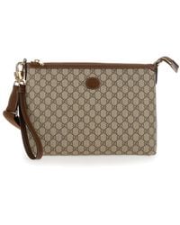 Gucci - And Ebony Pouch With Gg Patch - Lyst