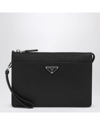 Prada - Saffiano Leather Pouch - Lyst