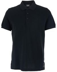 Fendi - Polo Shirt With Logo Patch On The Front - Lyst