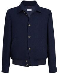 Brunello Cucinelli - Linen And Silk Blend Blouson Jacket - Lyst