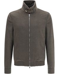 Brunello Cucinelli - Wool Zip Jacket With High Collar - Lyst