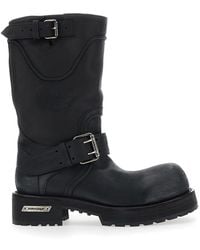 Balenciaga - 'Venom' Boots With Adjustable Buckle Straps And Logo Plate On The Side - Lyst