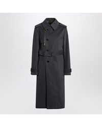 ジャケット Burberry Long ash-coloured cotton and nylon trench coat burberry-Black-Long-Ash-
