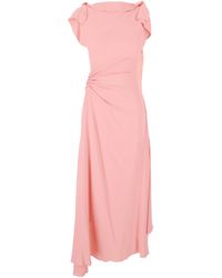 Victoria Beckham - Dress With Draped Details And Asymmetric Hem - Lyst