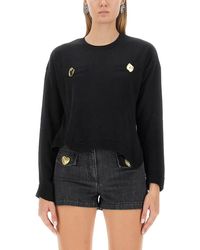 Moschino - Cropped Wool Jersey Sweater - Lyst