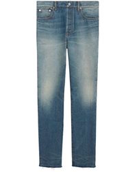 Gucci - Mid-Rise Straight-Leg Raw-Cut Jeans - Lyst