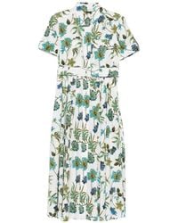 Fay - Printed Cotton Chemisier Dress - Lyst
