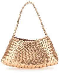 Dragon Diffusion - 'Rossana' Shoulder Bag With Flared And Woven Design - Lyst