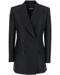 Dolce & Gabbana - Double-Breasted Jacket With Peak Revers - Lyst